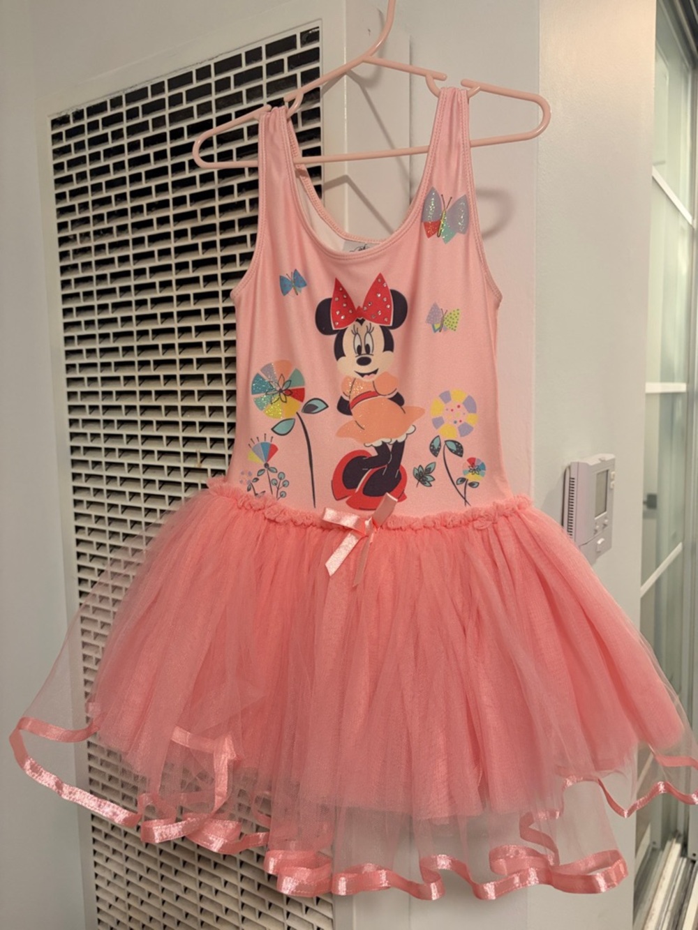 Disney Pink Minnie Mouse Tutu Dress with Printed Bow